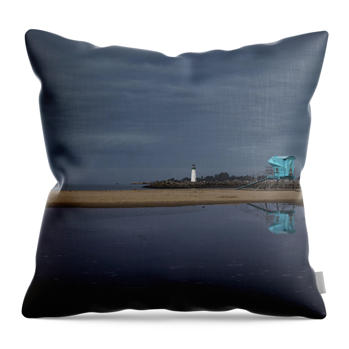 Seascape Throw Pillow featuring the photograph Blue and Grey by Lora Lee Chapman