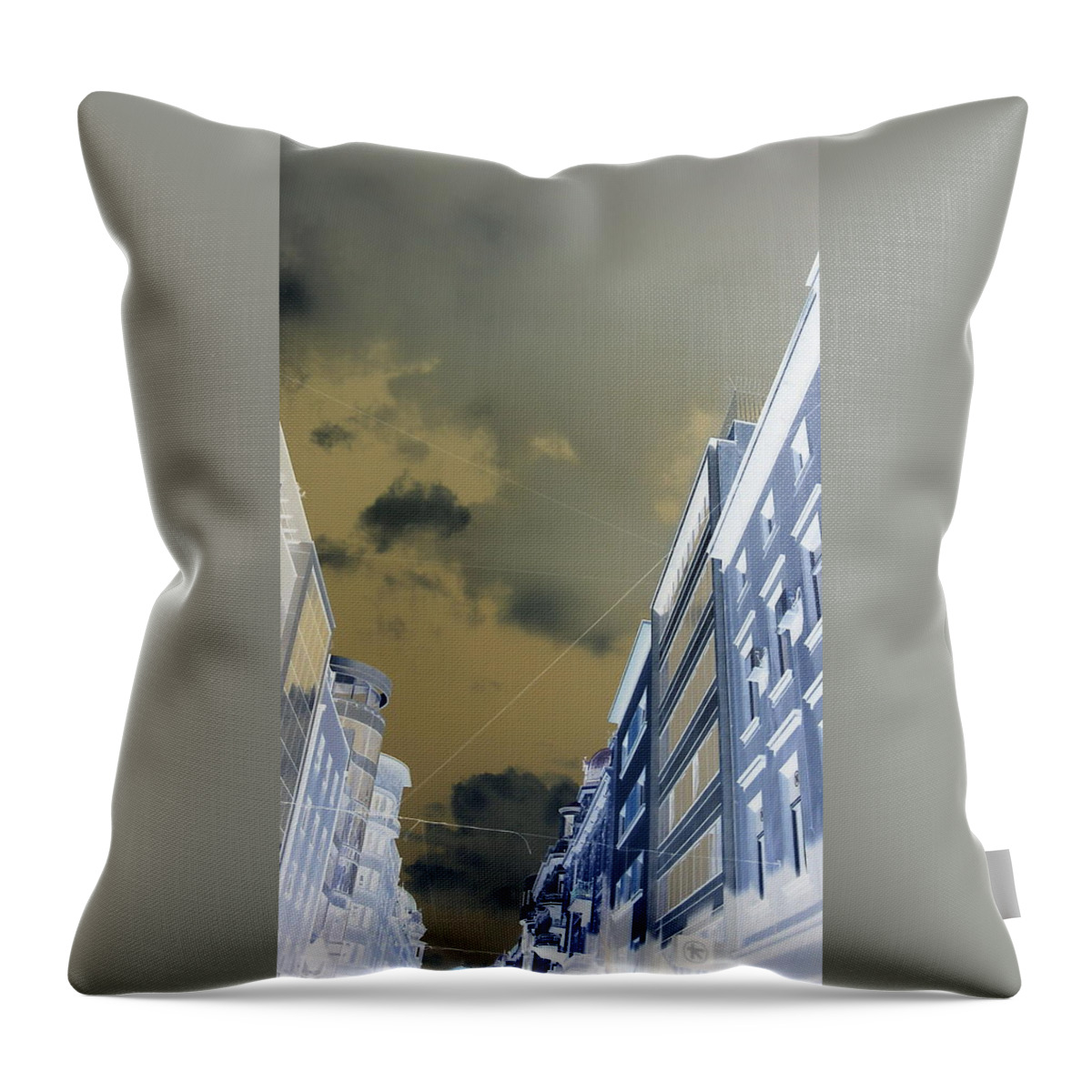 Belgrade Throw Pillow featuring the photograph Blue and white city by Anamarija Marinovic