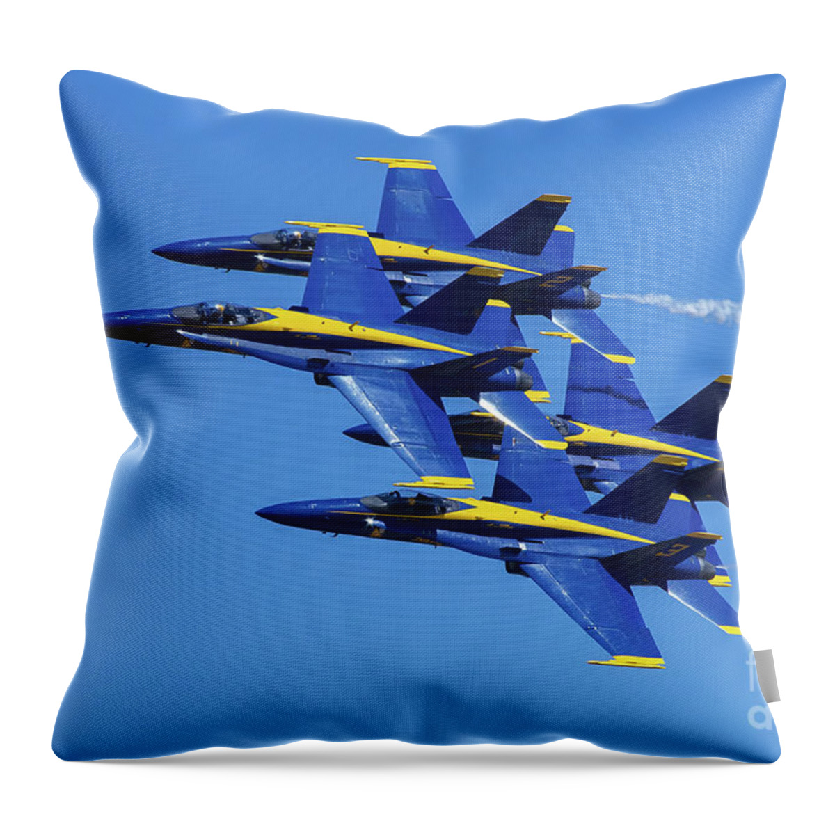 Images Throw Pillow featuring the photograph Blue Angels Very Close Formation 1 by Rick Bures