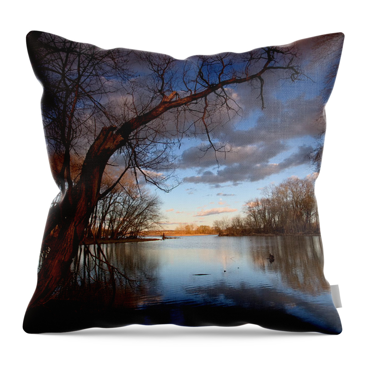 Mohawk River Throw Pillow featuring the photograph Blue Bayou by Neil Shapiro
