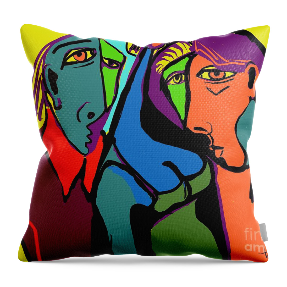  Throw Pillow featuring the digital art Blue breasted distraction by Hans Magden