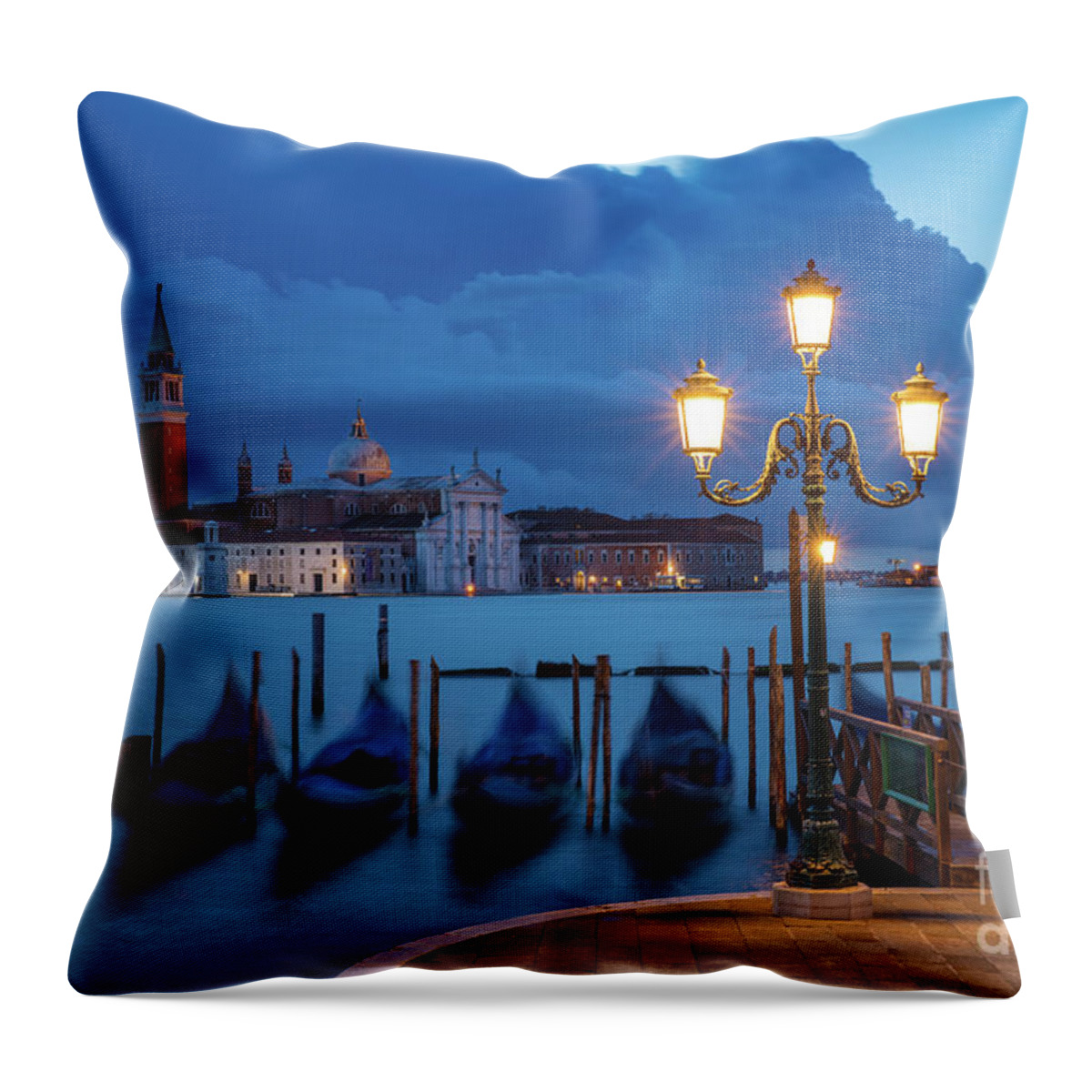 Venice Throw Pillow featuring the photograph Blue Dawn Over Venice by Brian Jannsen
