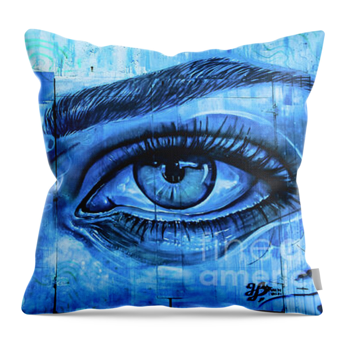 Asbury Park Throw Pillow featuring the photograph Blue Eyes by Colleen Kammerer