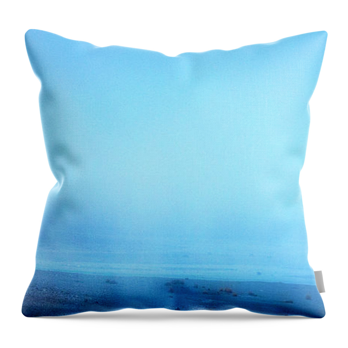 Blue Throw Pillow featuring the photograph Blue fog by James Bethanis