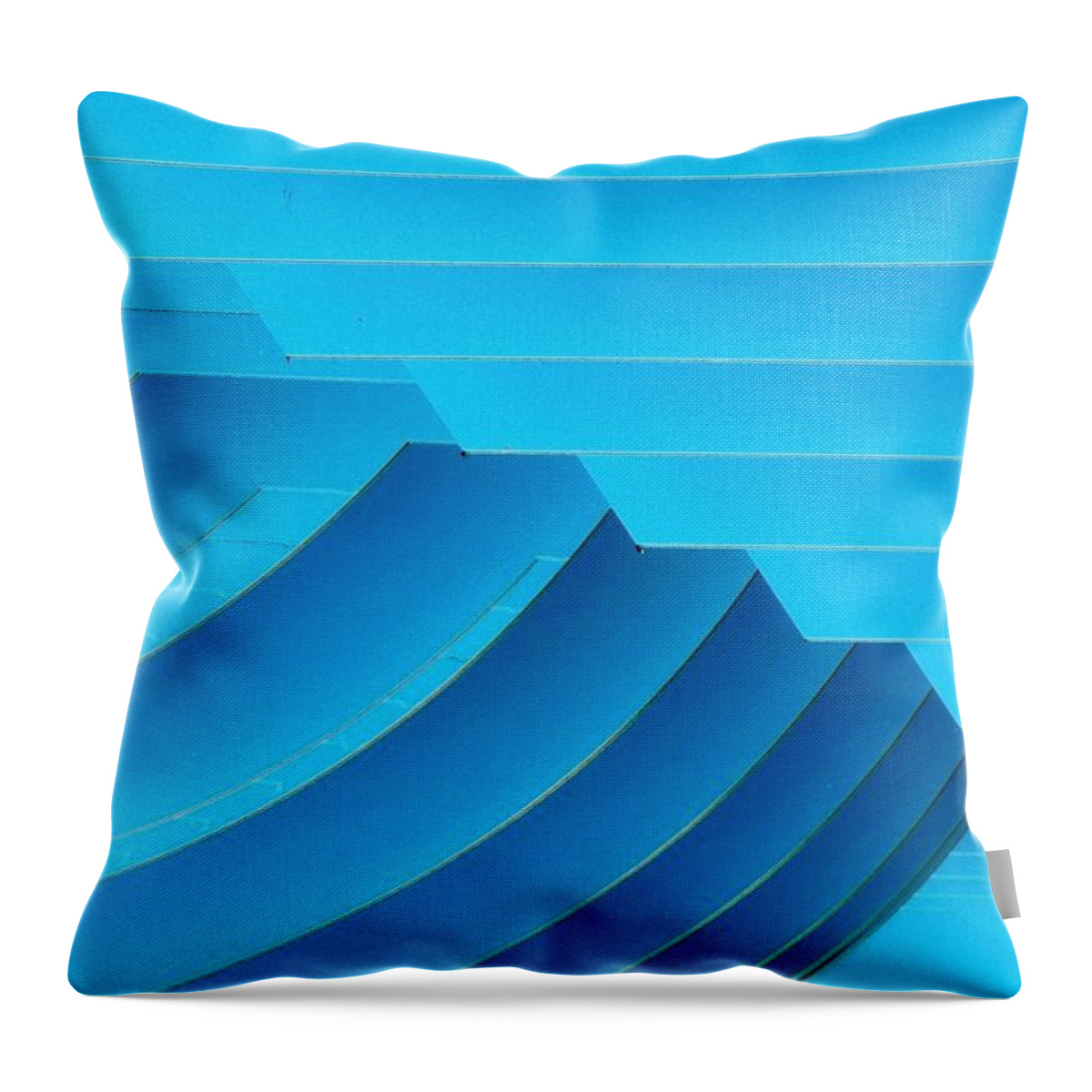 Blue Throw Pillow featuring the photograph Blue Geometric Abstract 1 by Denise Clark