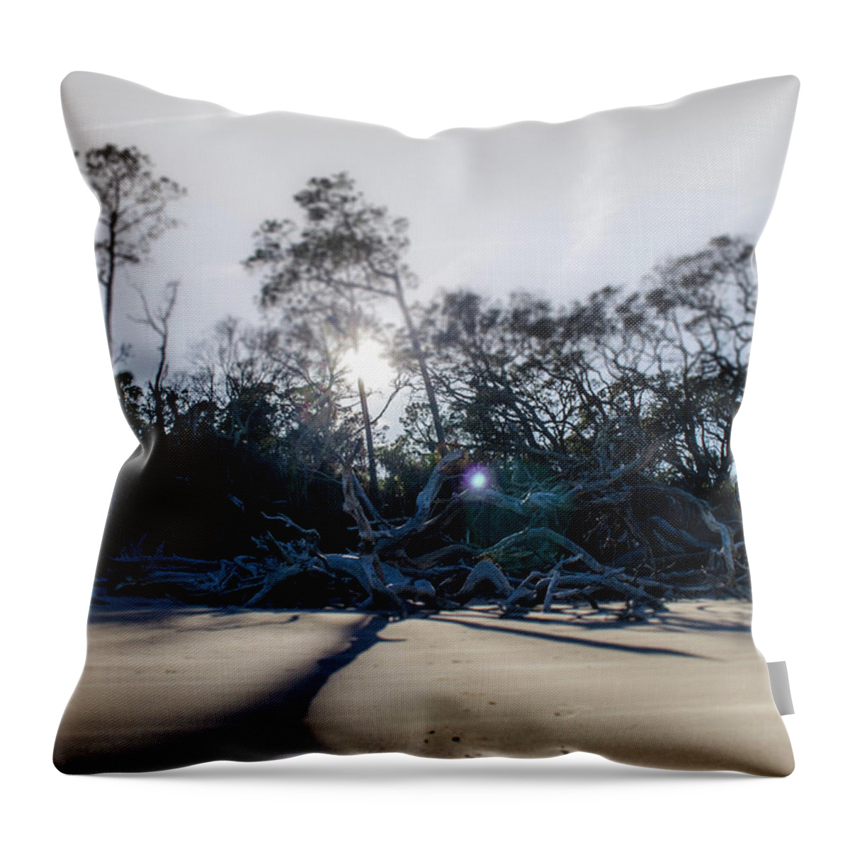 Sunset Throw Pillow featuring the photograph Blue Glare by Bradley Dever