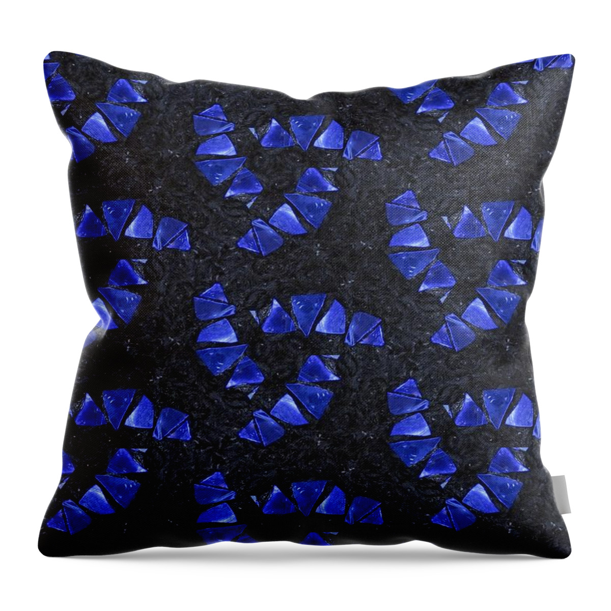 Acrylics Throw Pillow featuring the mixed media Blue Glass by Maria Watt