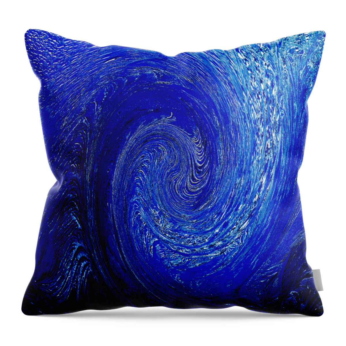 Blue Throw Pillow featuring the photograph Blue Ice Twirl-1 by Steve Somerville