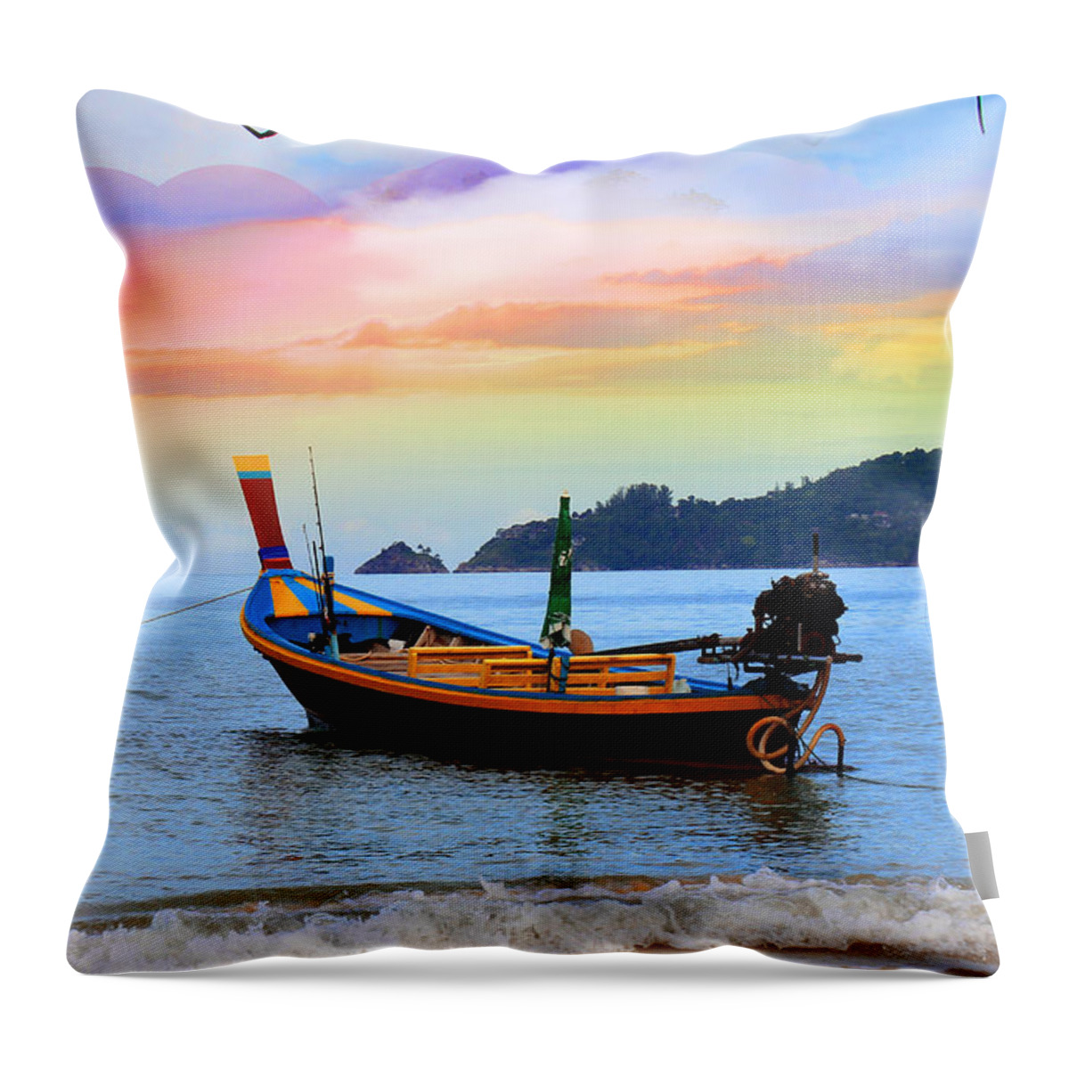 Phuket Throw Pillow featuring the photograph Blue by Mark Ashkenazi