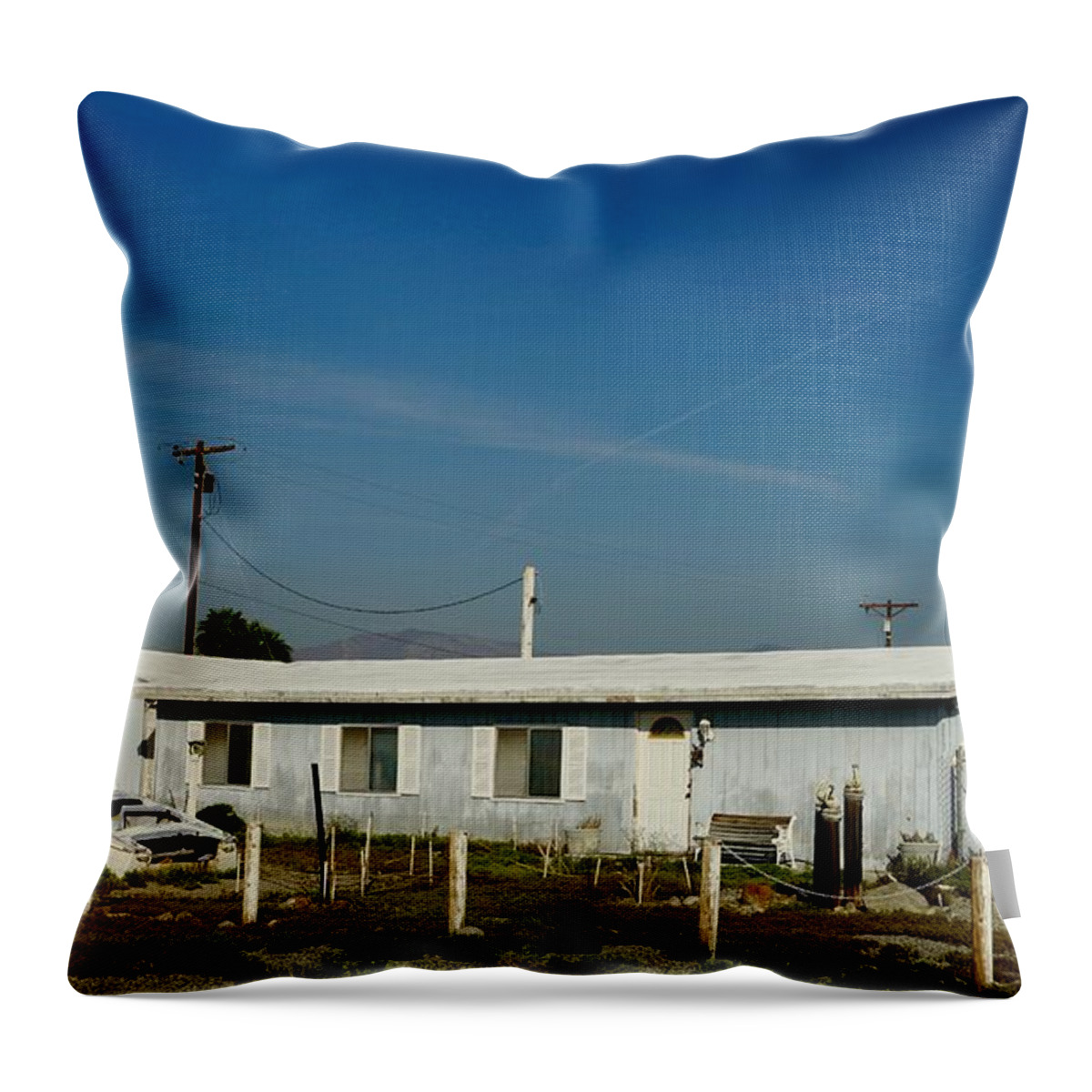 Marooned Throw Pillow featuring the photograph Blue Marooned by Eric Suchman