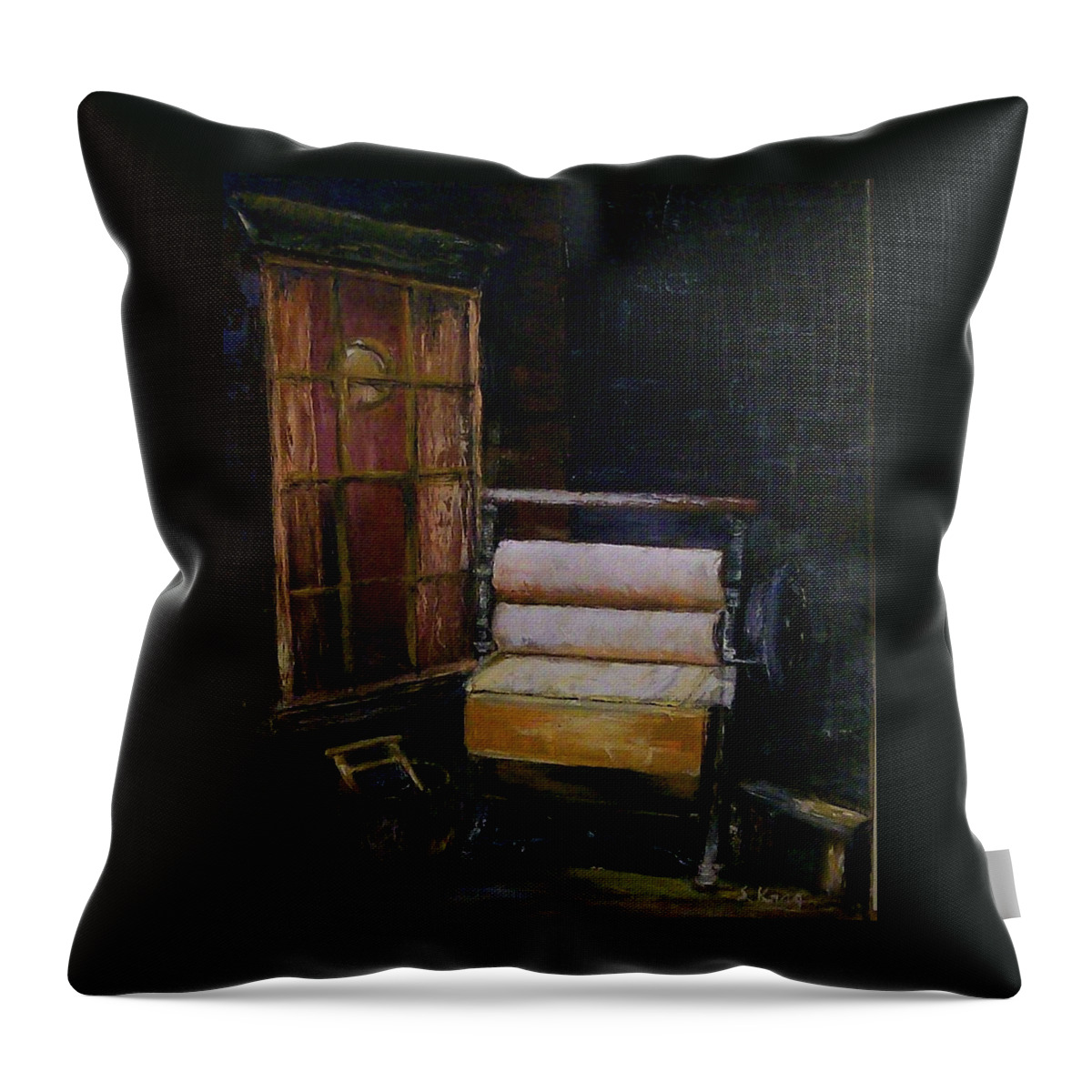 Still Life Throw Pillow featuring the painting Blue Monday by Stephen King