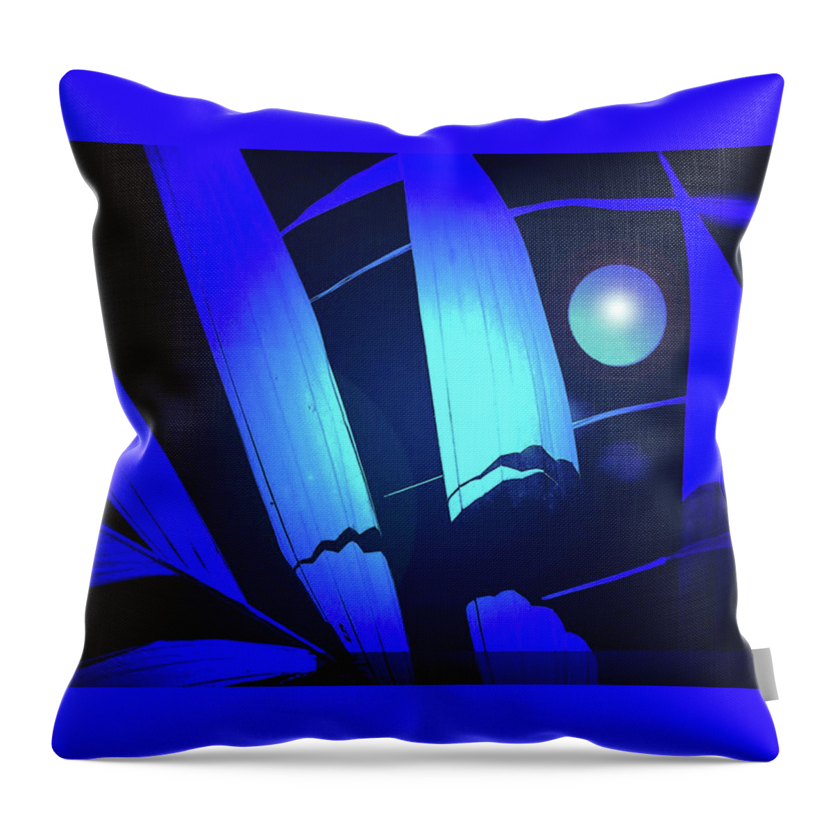 Abstract Throw Pillow featuring the photograph Blue Moon by Rochelle Berman