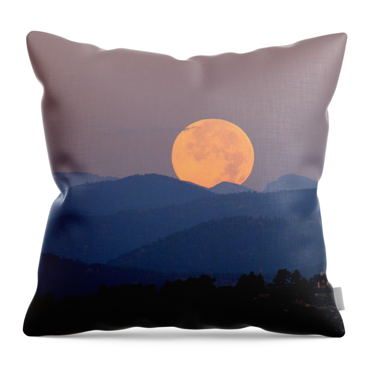 Blue Throw Pillow featuring the photograph Blue Moon by Trent Mallett