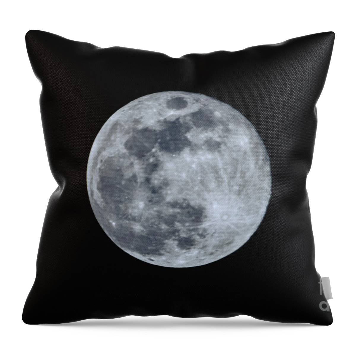Moon Throw Pillow featuring the photograph Blue Moonscape Photography 3644A by Ricardos Creations