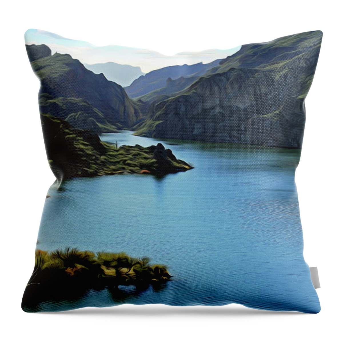 Lake Throw Pillow featuring the photograph Blue Mountain Lake by Hans Brakob