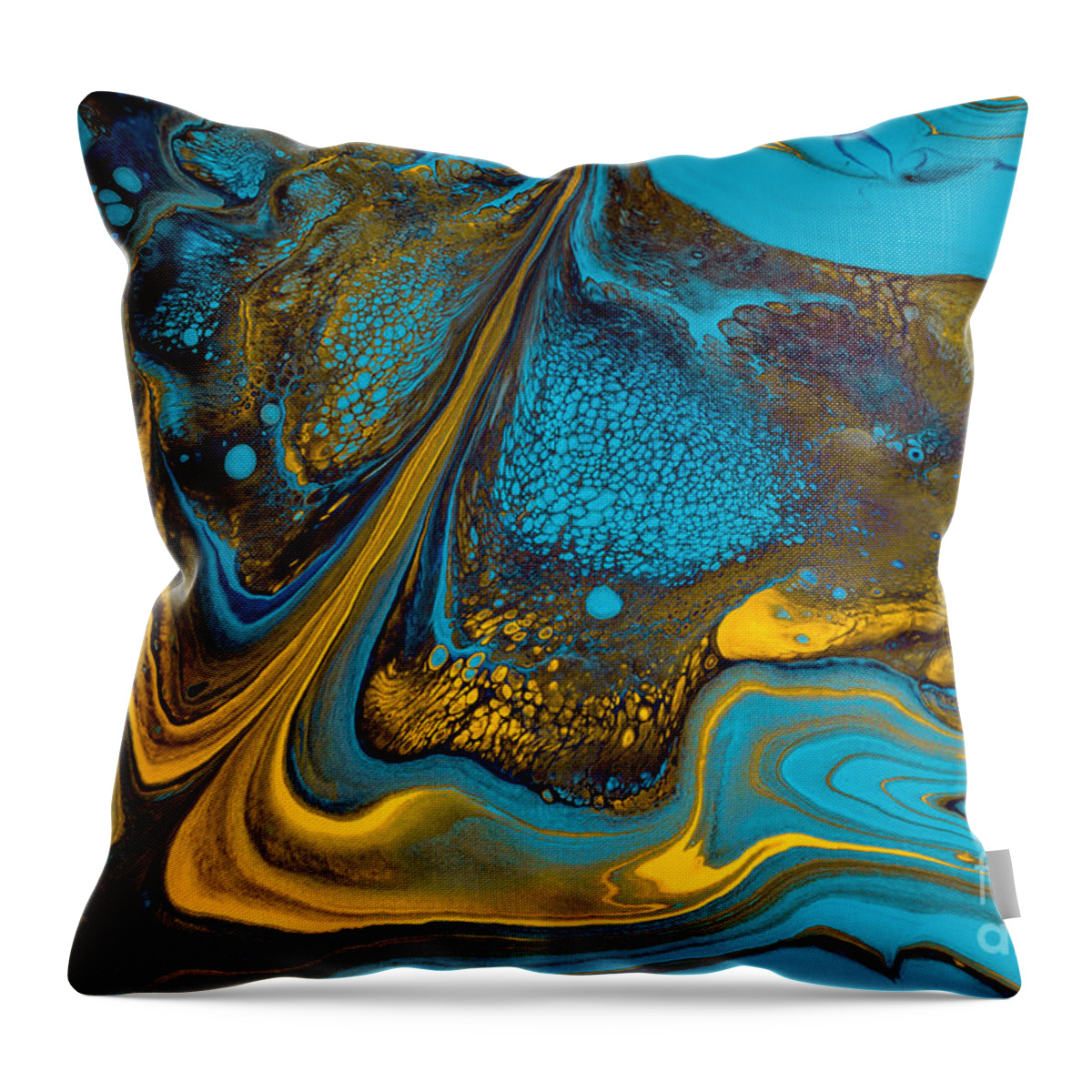Abstract Throw Pillow featuring the painting Blue Mountain by Patti Schulze