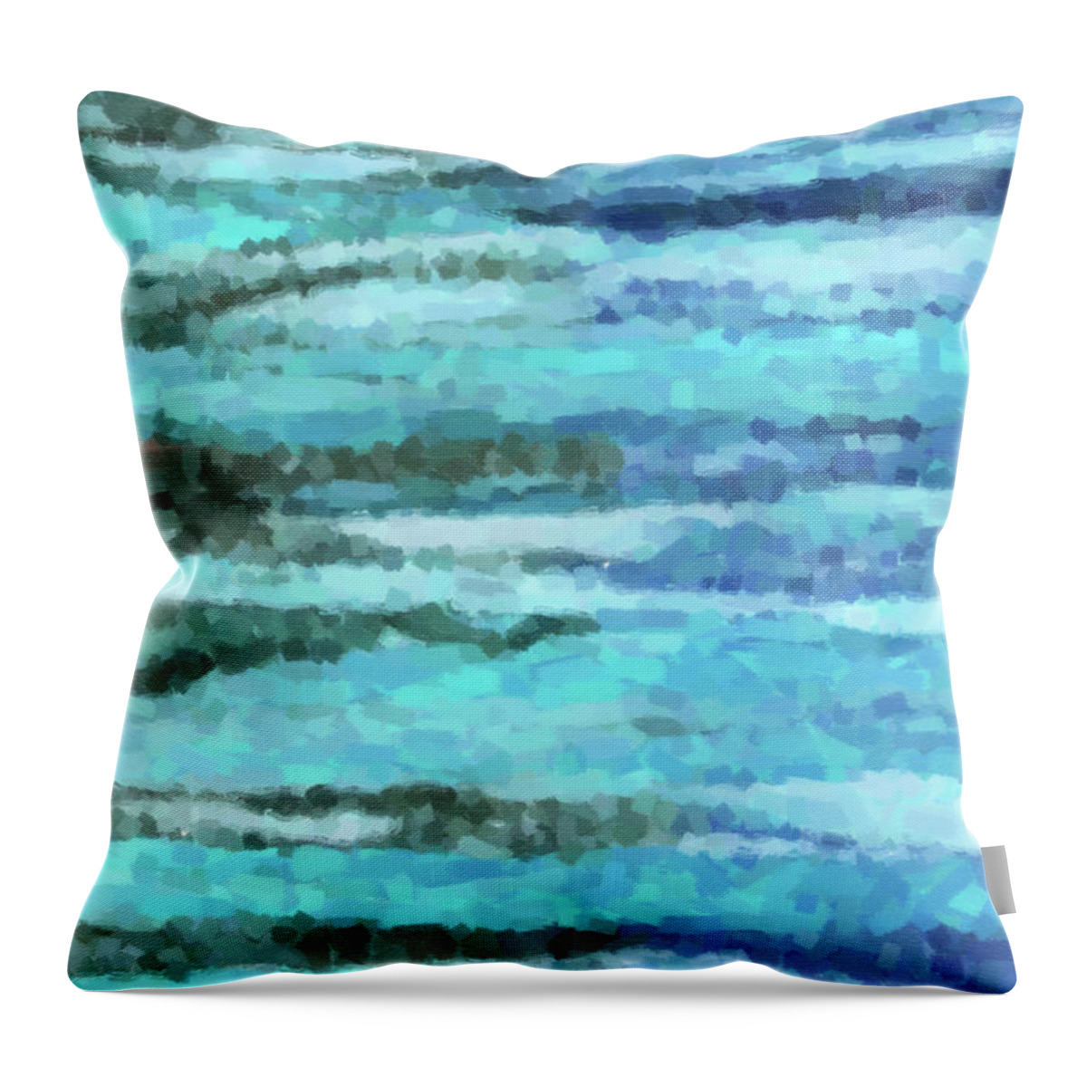 Blue Throw Pillow featuring the painting Blue Ocean by Kathie Miller