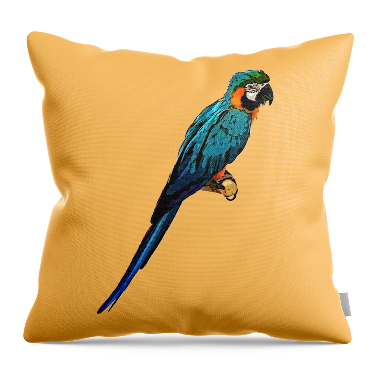 Digital Art Throw Pillow featuring the digital art Blue Parrot Art by Francesca Mackenney