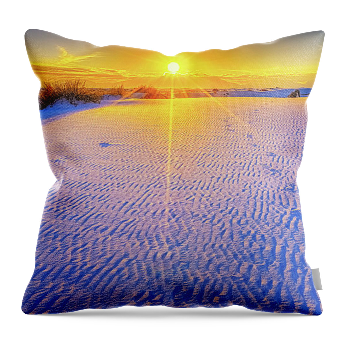 New Mexico Throw Pillow featuring the photograph Blue Ribbon Sands by Sylvia J Zarco