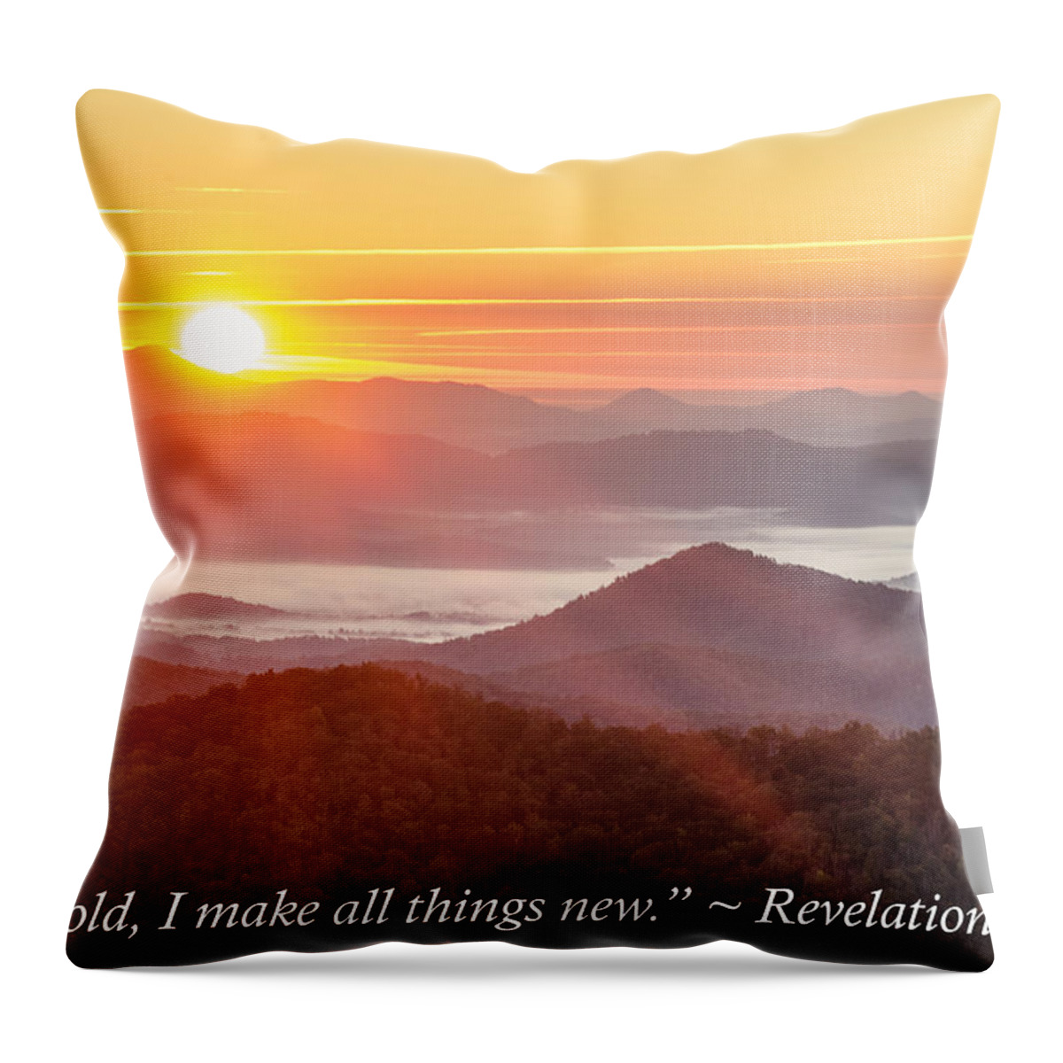 Nature Throw Pillow featuring the photograph Blue Ridge Parkway NC Morning Inspiration by Robert Stephens