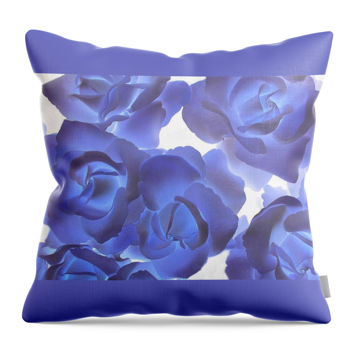 Blue Throw Pillow featuring the photograph Blue Roses by Tom Reynen