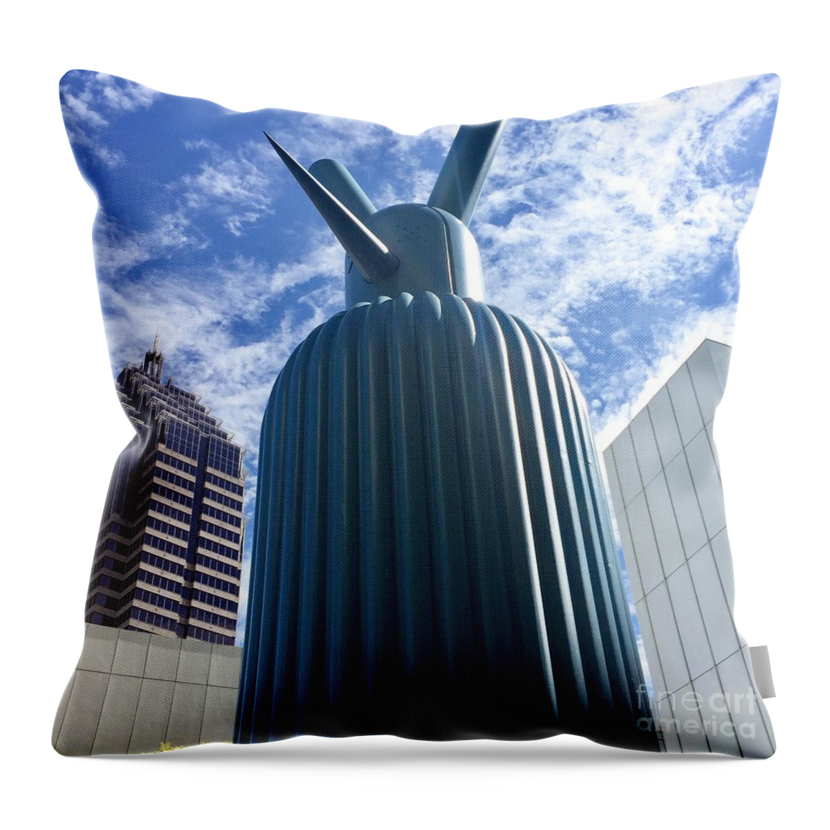 Blue Sculpture Throw Pillow featuring the photograph Blue Sculpture by Flavia Westerwelle