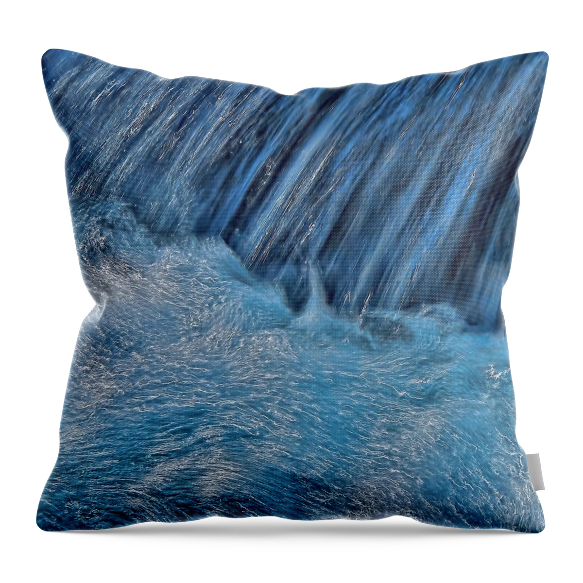 Water Throw Pillow featuring the photograph Blue Seam by Britt Runyon