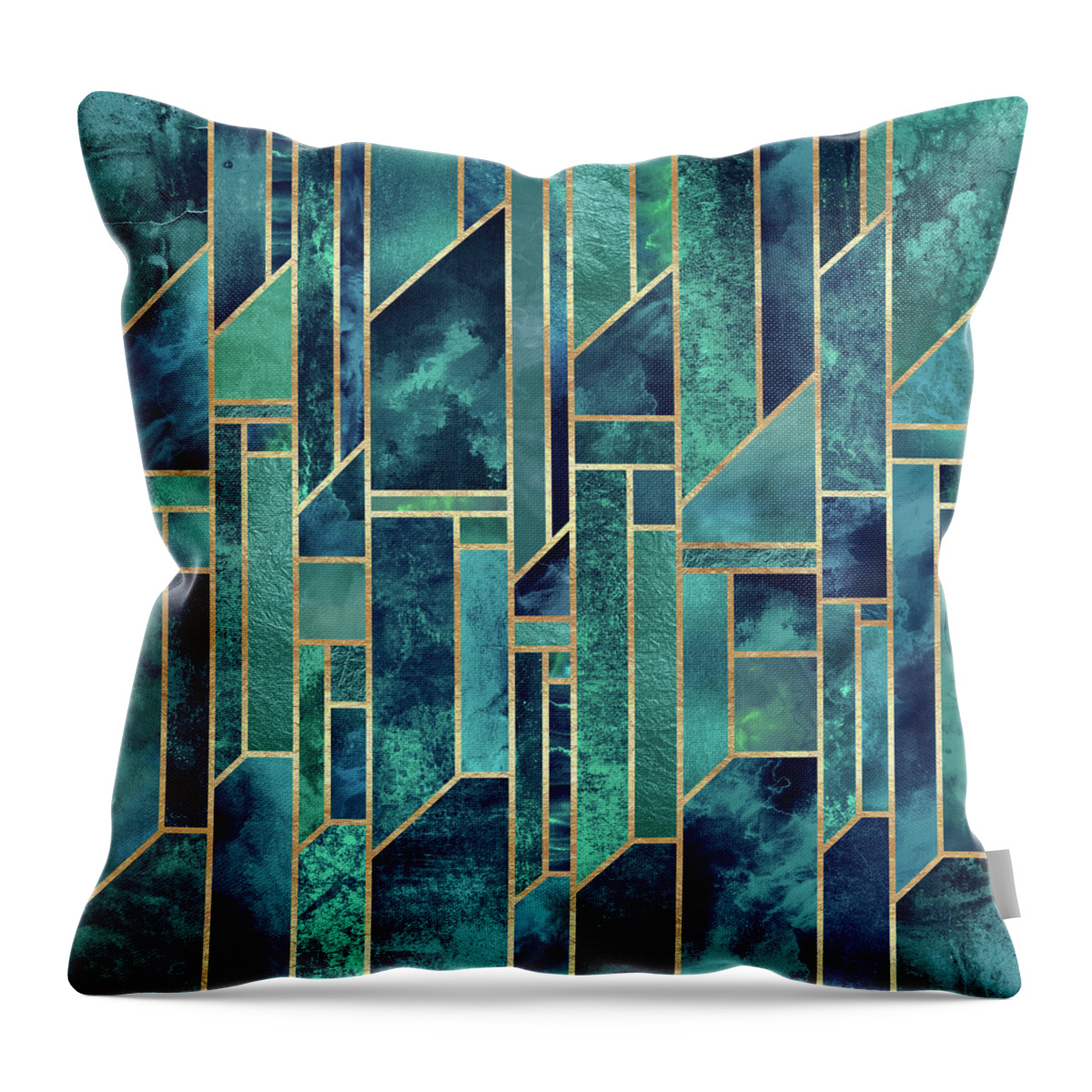 Graphic Throw Pillow featuring the digital art Blue Skies by Elisabeth Fredriksson