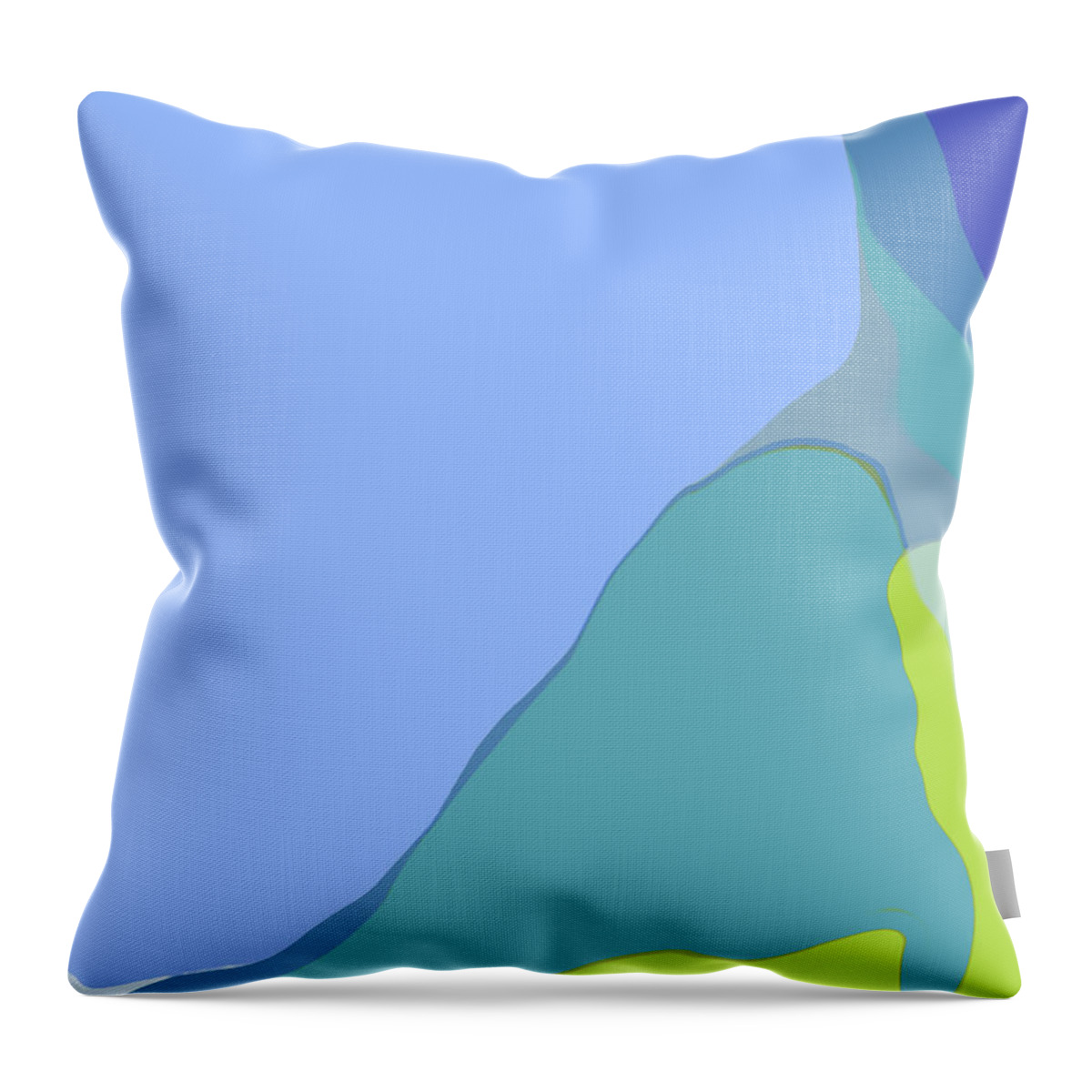 Abstract Throw Pillow featuring the digital art Blue Skies by Gina Harrison