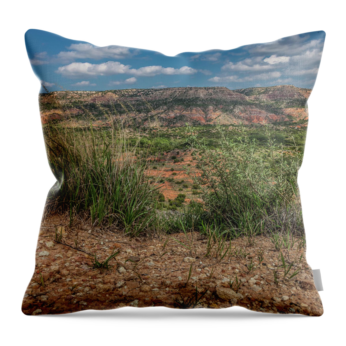Nature Throw Pillow featuring the photograph Blue Skies over Palo Duro Canyon by Judy Wright Lott