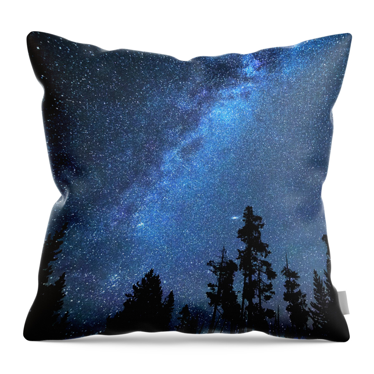 Milky Way Throw Pillow featuring the photograph Blue Starry Night by James BO Insogna