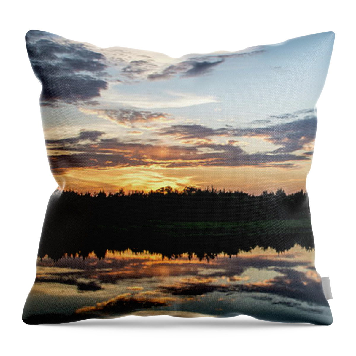 Sunset Throw Pillow featuring the photograph Blue Sunset 2 by Cheryl McClure