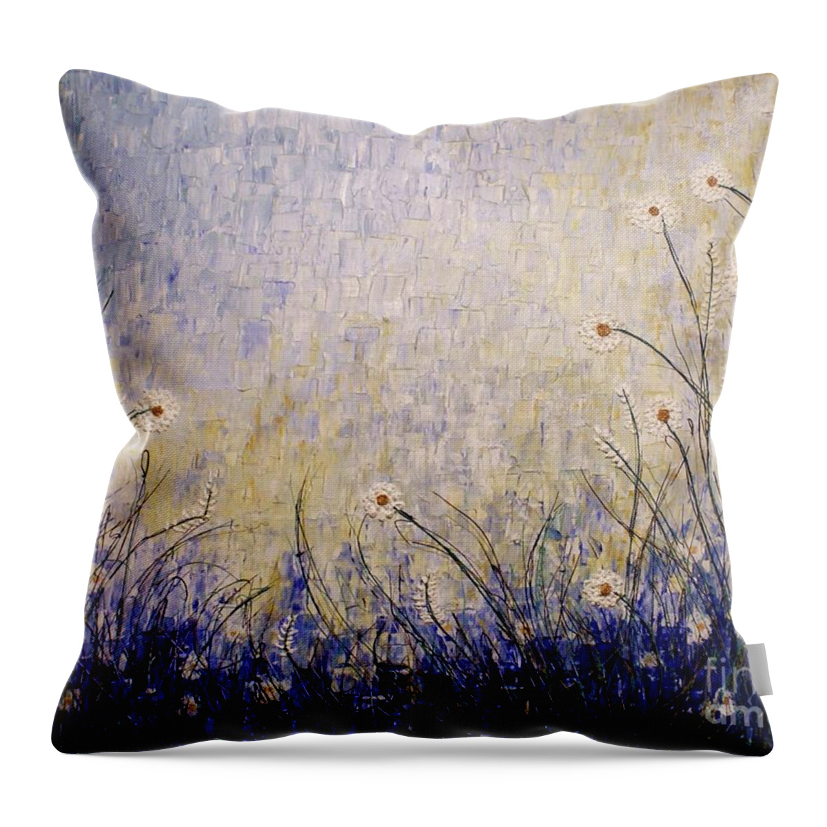 Flowers Throw Pillow featuring the painting Blue Valley by Jane Chesnut