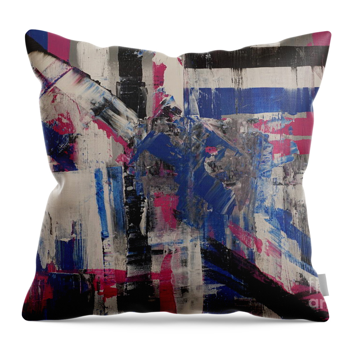 Abstract Throw Pillow featuring the painting Blue Vision by Jimmy Clark