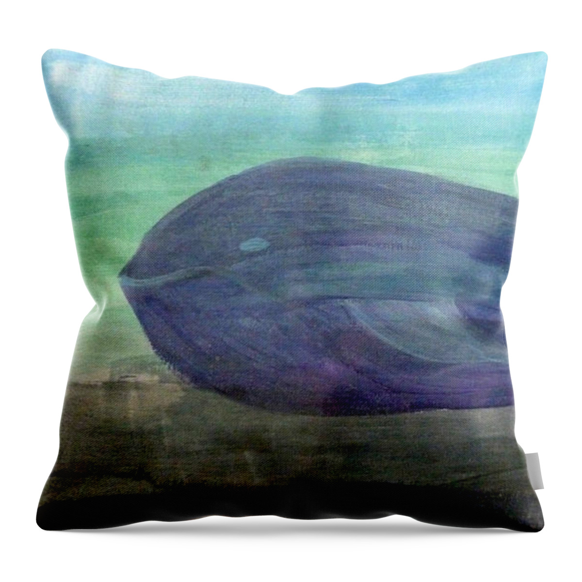 Ocean Throw Pillow featuring the painting Blue Whale by Francesca Mackenney