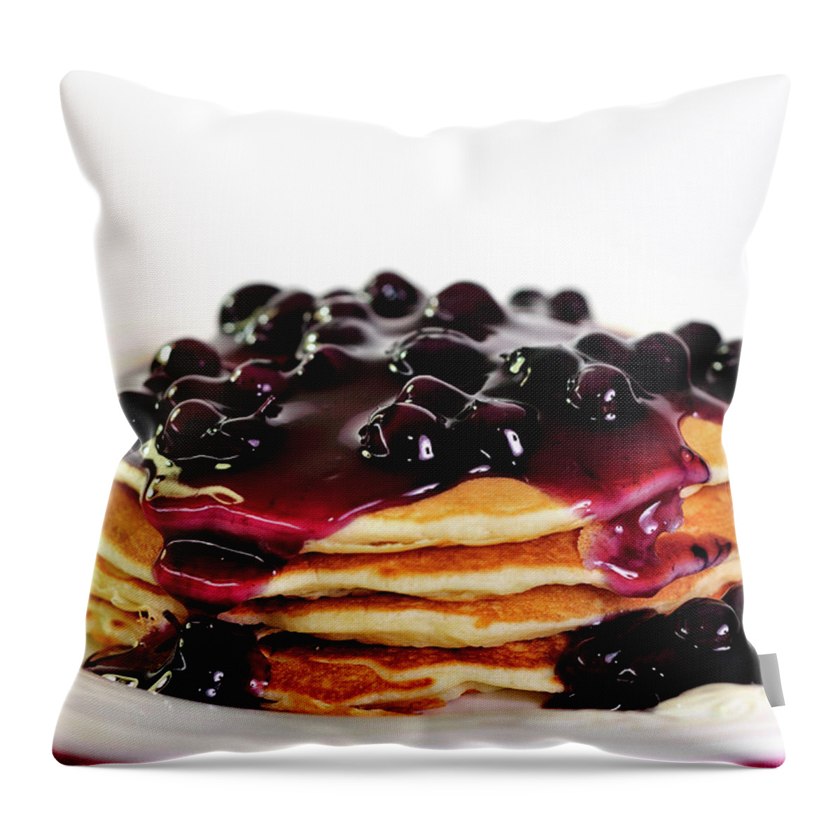 Blueberry Pancakes Throw Pillow featuring the photograph Blueberry Pancakes by Betty LaRue