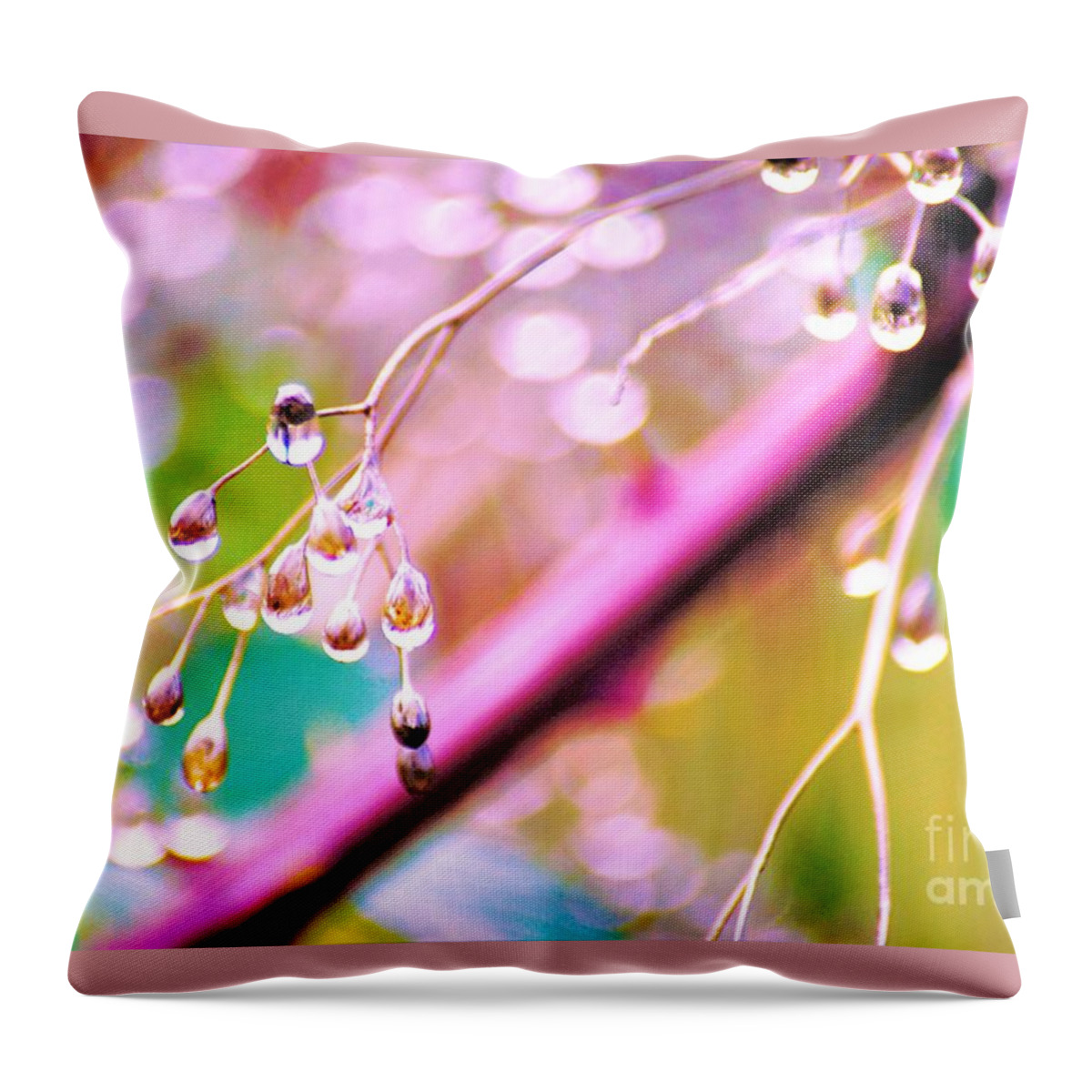 Blueberry Bushes Throw Pillow featuring the photograph Blueberry Pearls by Merle Grenz