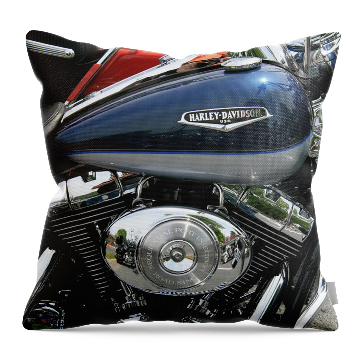 Motorcycles Throw Pillow featuring the photograph Blues by Mark Alesse