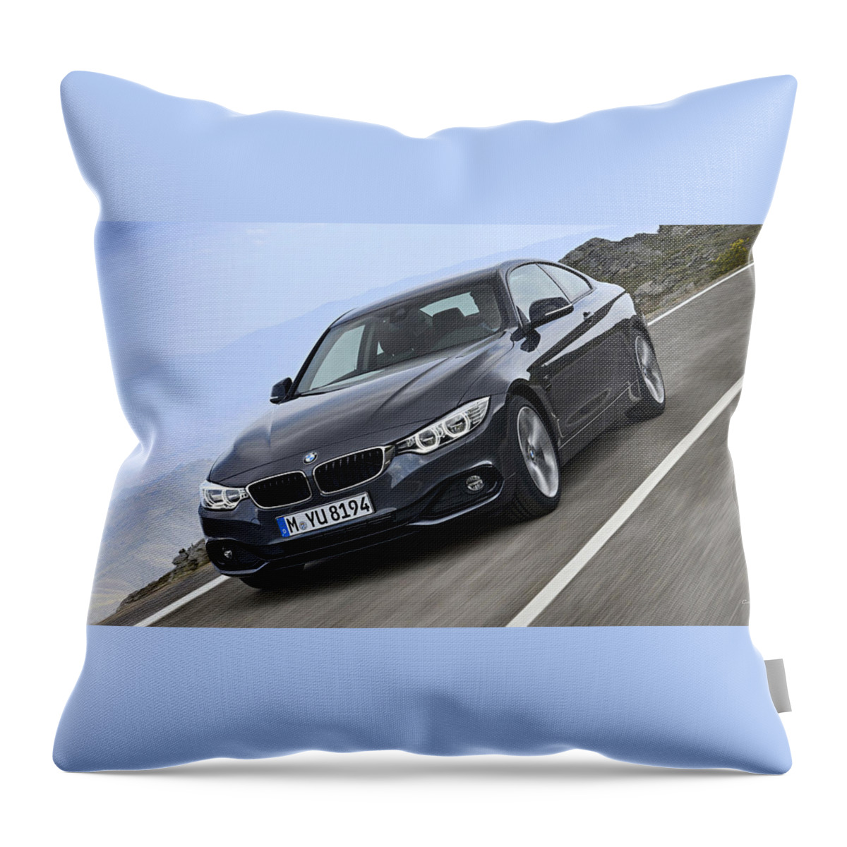 Bmw 4 Series Coupe Throw Pillow featuring the digital art BMW 4 Series Coupe by Maye Loeser
