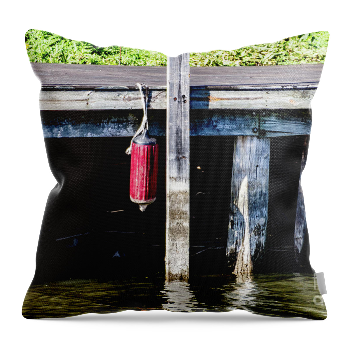 Dock Throw Pillow featuring the photograph Boat Bumper by William Norton