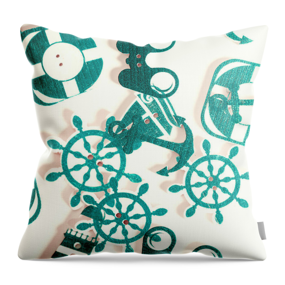 Ocean Throw Pillow featuring the photograph Boat button harbour by Jorgo Photography