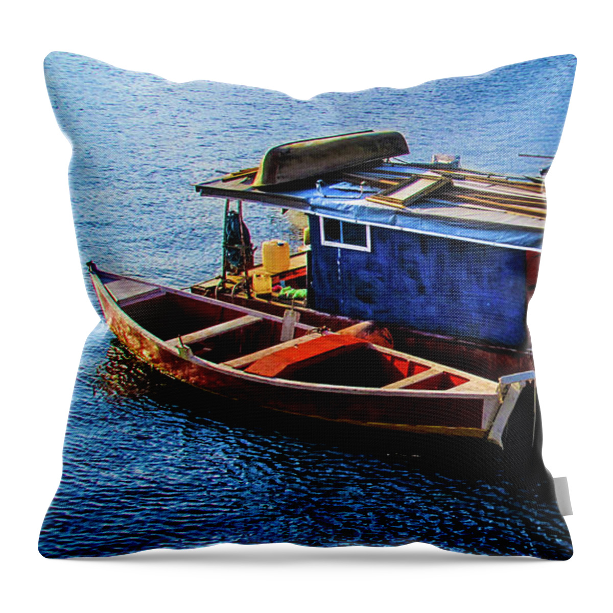 Riodejaneir Throw Pillow featuring the photograph Boat House by Cesar Vieira