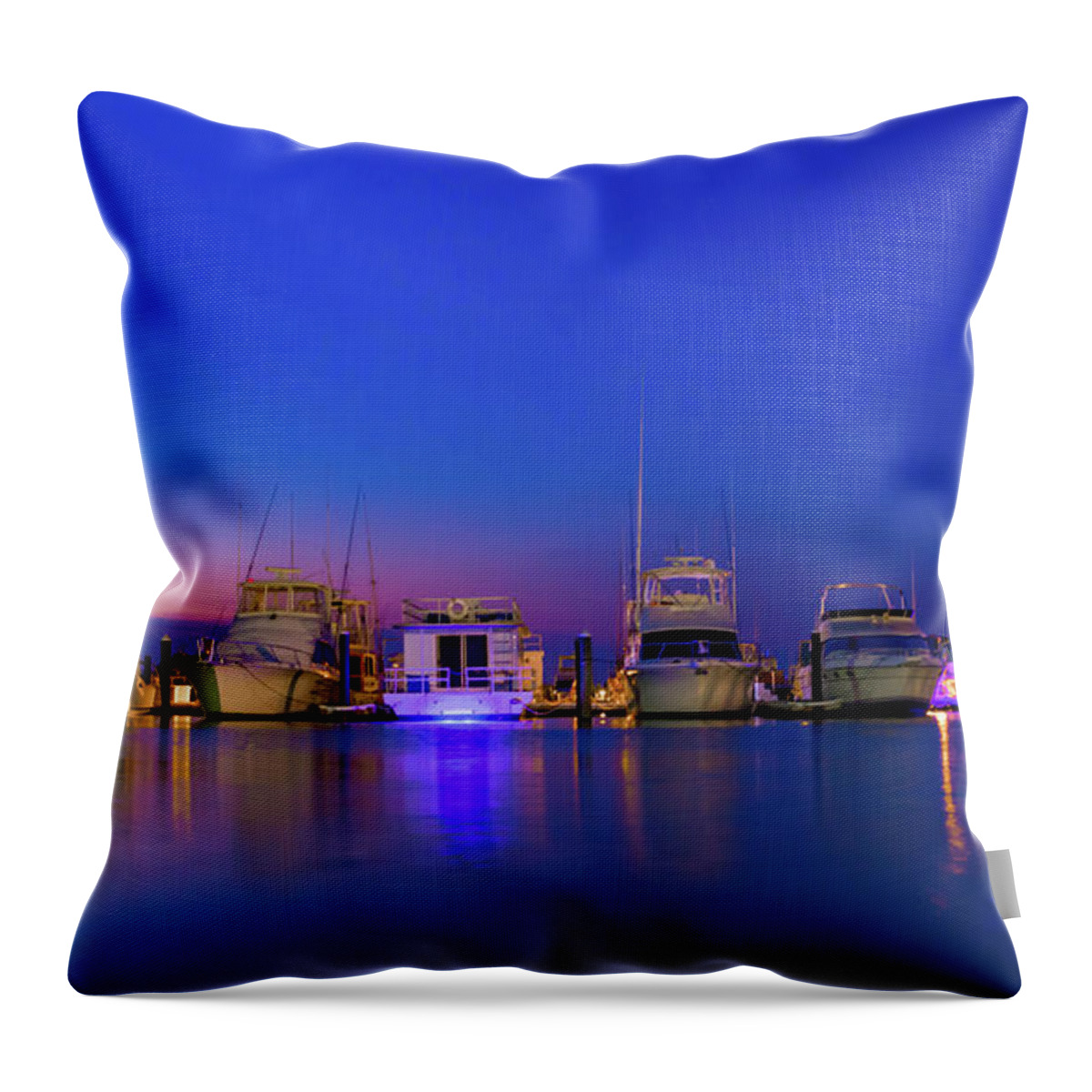 Boats Throw Pillow featuring the photograph Boat Life Indian River Marina Delaware Seashore State Park by Jodi Lyn