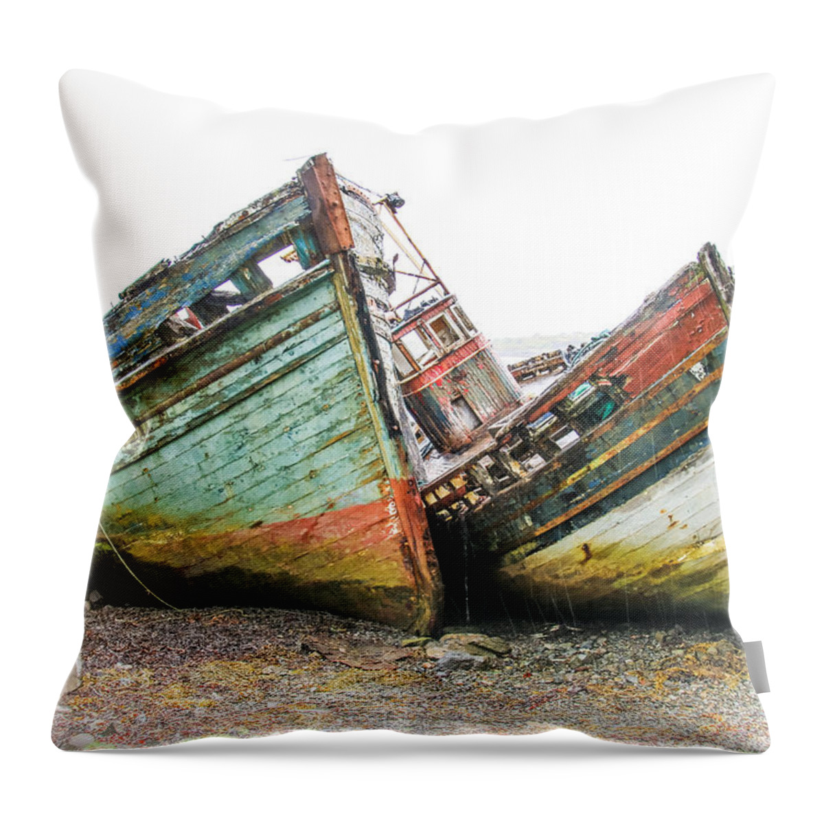 Boat Throw Pillow featuring the photograph Boats Isle of Mull 4 by Tom and Pat Cory