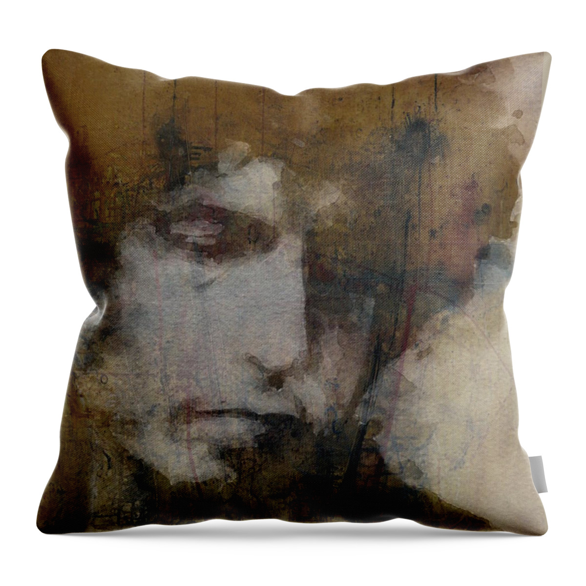 Bob Dylan Throw Pillow featuring the mixed media Bob Dylan - The Times They Are A Changin' by Paul Lovering