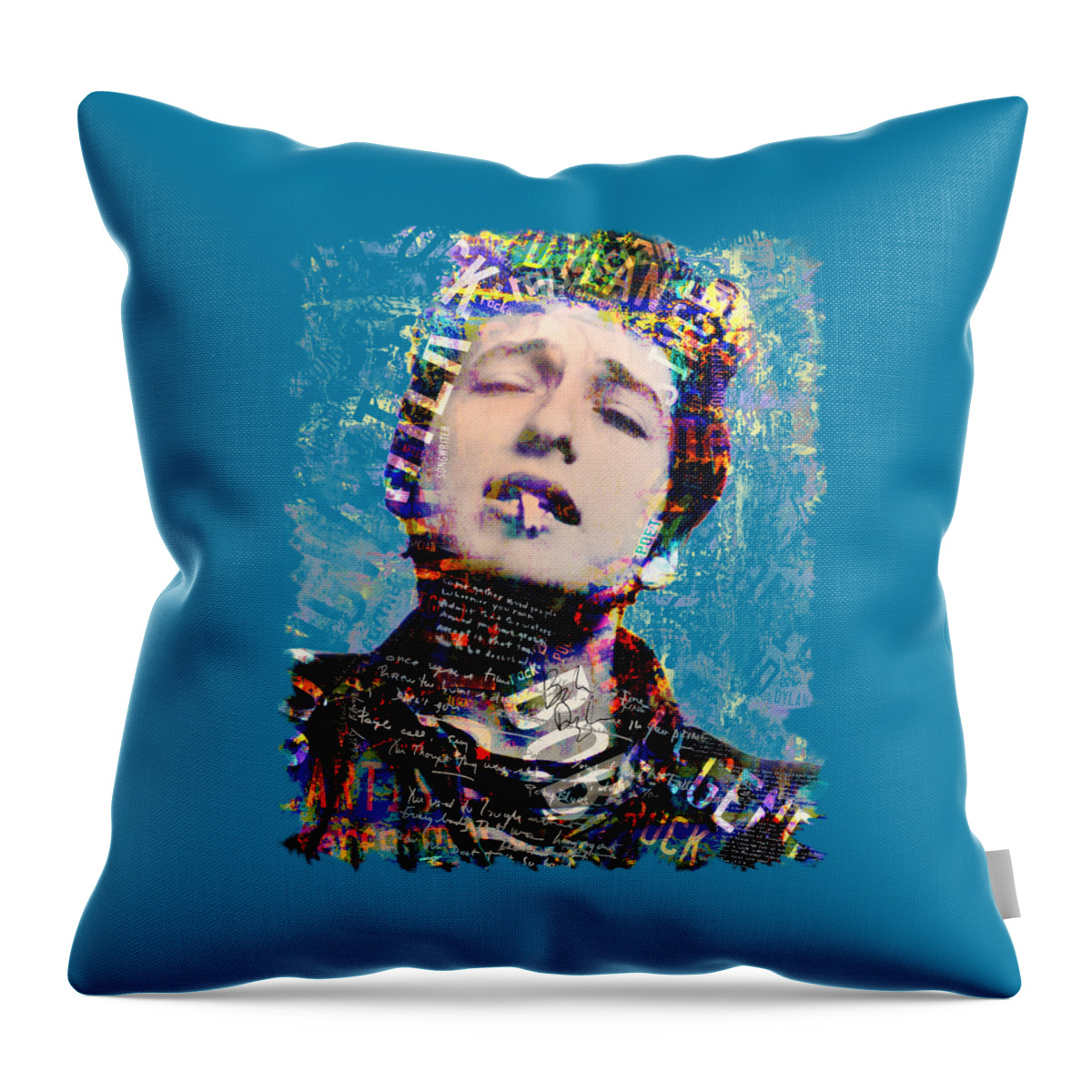Dylan Throw Pillow featuring the digital art Bob by Mal Bray