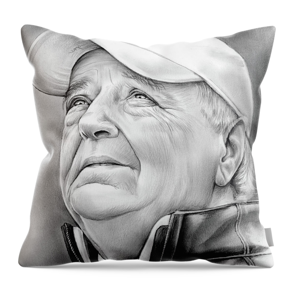 Bobby Bowden Throw Pillow featuring the drawing Bobby Bowden by Greg Joens