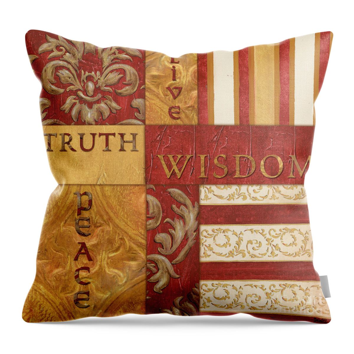 Inspiration Throw Pillow featuring the painting Bohemian Red Spice 2 by Debbie DeWitt