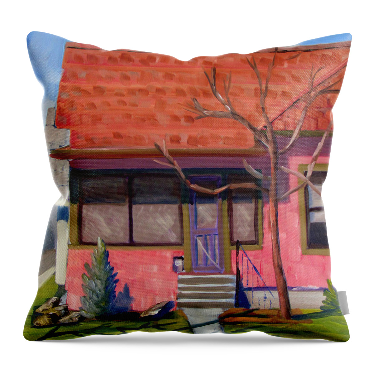 Boise Throw Pillow featuring the painting Boise Ridenbaugh st 02 by Kevin Hughes