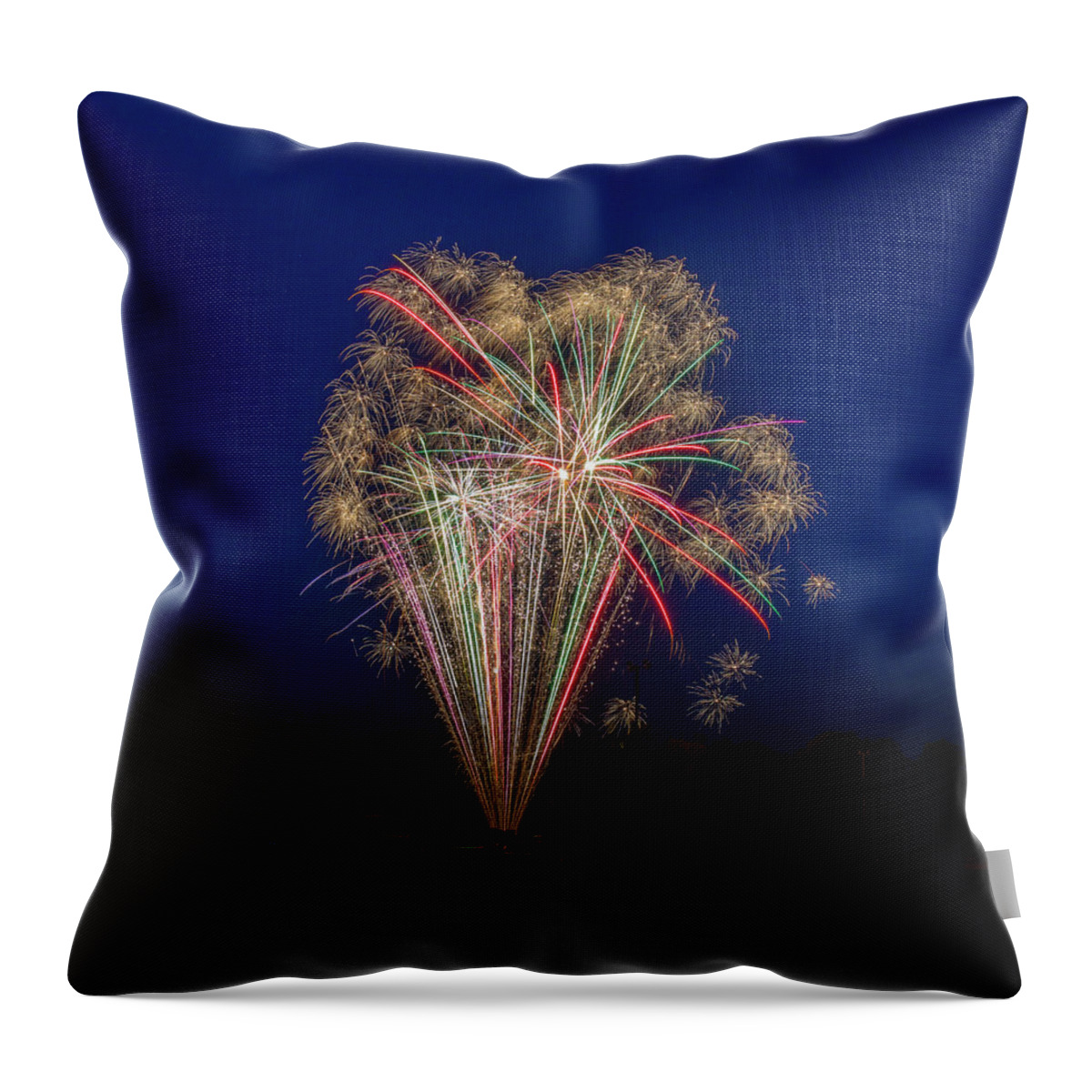 Fireworks Throw Pillow featuring the photograph Bombs Bursting In Air II by Harry B Brown